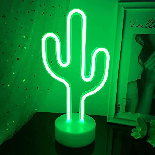 NIWWIN Cactus Neon, Segnaletica neon per interni,Interfaccia USB o alimentazione della batteria,Adatto per la stanza dei bambini, festa di festa, matrimonio e decorazione di Natale.