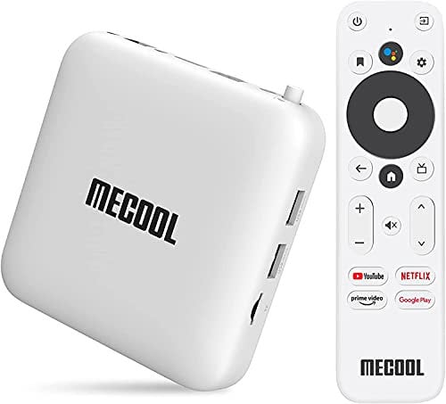 Android TV Box 10.0 MECOOL KM2 Android TV con Netflix Certificato Amlogic S905X2-B TV BOX Android 4K Certificato Google 2G DDR4 8G EMMc BT 4.2 Smart Box TV Android Dolby Audio, Bianco
