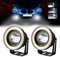 Chemini 2 x 3 LED-Nebelscheinwerfer, 12 V, 10 W, 6000 K, Tagfahrlicht mit weißem Angel Eye, Ersatz für Auto-Nebelscheinwerfer, Motorrad-Scheinwerfer, DRL-Fahrlicht