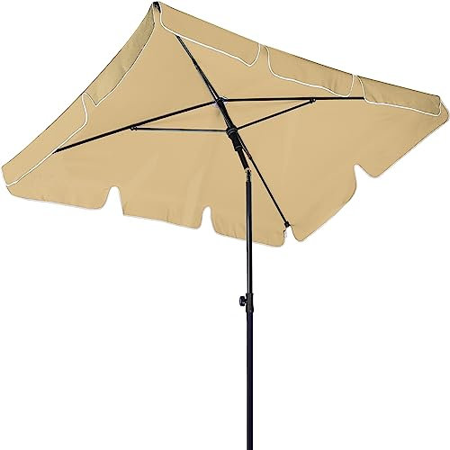 STILISTA Ombrellone da Spiaggia - Rettangolare, Altezza 240 cm, con Tracolla, UV 30, Richiudibile, Inclinabile, Portatile, Colore a Scelta - Ombrellone da Esterno, Mare, Giardino, Mercato, Balcone