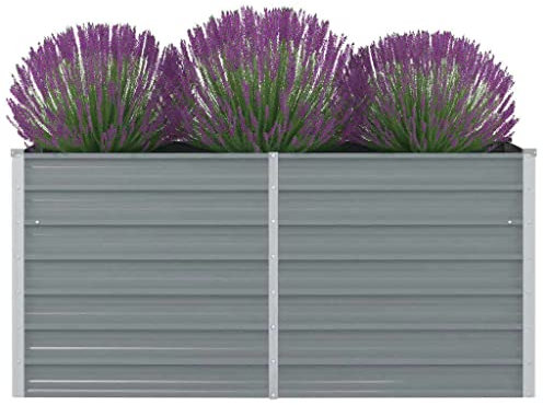INLIFE Hochbeet 160 x 80 x 77 cm Verzinkter Stahl Grau