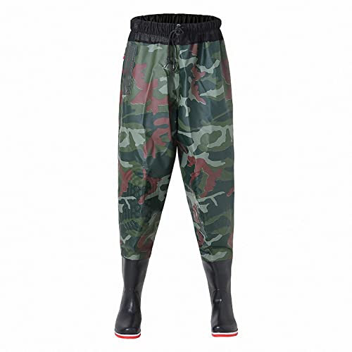 MAOTN Wathosen für Herren und Damen, hochwertige wasserdichte Einteilige anglerhose, verdickte, verschleißfeste fischerteich-Overalls, Arbeitskleidung mit rutschfesten Stiefeln,Style13,38
