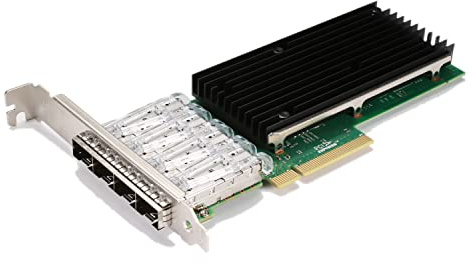 10 GB PCI-E X8 NIC-Netzwerkkarte, mit Intel XL710-BM1 Ethernet-Controller, Quad SFP+ Port, vergleichbar mit Intel XL710-DA4, PCI-Express Ethernet-Adapter, unterstützt Windows Server, Linux, VMware