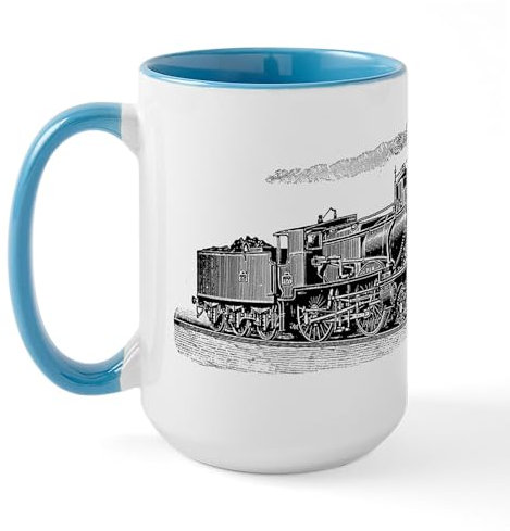 CafePress Vintage Trains Large Mug 15 oz (444 ml) Ceramic Coffee Mug