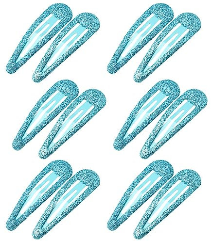 ZEVONDA Briller Clips à Pression pour Cheveux - Clips à Cheveux en Métal Coloré Paillettes Clips à Cheveux Barrettes Accessoires de Coiffure Filles Femmes, Bleu * 12