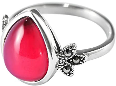 Skcess Damen Ring Silber 925, Verlobungsringe Wassertropfenring Ring Damen Silber