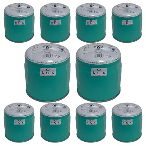 SOUK ONE Gaskartusche Premium 190g (400ml) 10 Stück Set Butan Stechkartusche Gaskartusche Stechgaskartusche, Campingkocher, Gasheizung, Camping Gas Butangas Kartusche (10x 190g)