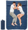 Aptliton Inflating Sleeping Pad for Camping, 10cm Thickness Camping Mat with Built-in Foot Pump, Inflatable Sleeping Mat with Pillow for Backpacking, Camping, Hiking (Dark Blue)