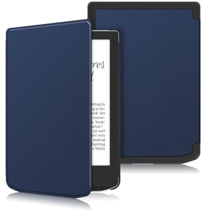 DINGGUAGUA Hülle für Pocketbook Verse PB629 /Verse Pro PB634 e-Book Reader 6 Zoll, Flip-Cover mit Auto Schlaf/Wach Funktion,Dunkelblau