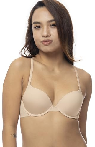 DORINA Michelle Soutien-Gorge Balconnet Femme, Légèrement Rembourré, avec Armatures, Bretelles Multi-Positions Réglables, Microfibre Marron Doux, Beige