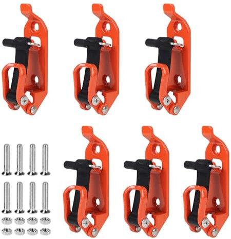 EXLECO 6 X 17-40mm Schaufelhalter Dachträger Schaufel Halterung Axthalter Dachträger Zubehör Spannverschluss Gummi Verschlusslager Wandmontagehalterungen für Lastwagen Auto Boot Werkzeug Spaten Orange