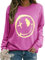 WIEIYM Damen Sweatshirt Langarmshirt Drucken Rundhals Pullover Herbst Winter Bluse Tops Weihnacht Pullover Casual Christmas Sweat Oberteile,Rose,S