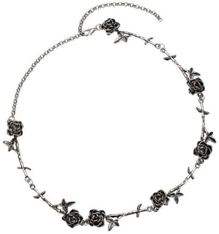 LHJHZDJC Necklace Fashion Vintage Personality Barbed Wire Heart Pendant Necklace for Women Punk Black Thorny Rose Choker Chain Y2K Jewelry Goth Jewellery Gifts