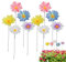 Piquets de jardin en métal en forme de marguerites - Piquets de jardin colorés - Piquets de jardin décoratifs en métal - Décoration de jardin - Pour jardin, pelouse, cour, décoration extérieure