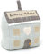 Fabric House Door Stop | Home Sweet Home Country Cottage Embroidered Doorstop | House Shaped Door Stopper - 16cm