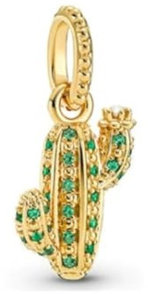 GHMIOU Charms Gold 925er Sterlingsilber Bead Charm für Armbänder, Halsketten, Cartoon Charms, Schmuck, Geschenk für Frauen und Mädchen zu Weihnachten (Cactus)