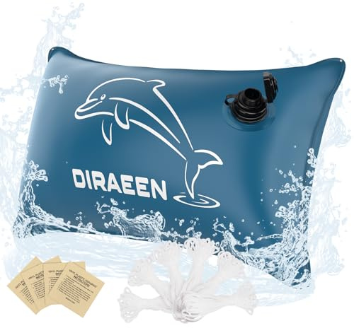 Poolkissen, 2 m x 4 m, doppelt versiegeltes Poolkissen für oberirdische Pools, Abdeckung zum Überwintern, robuste Pool-Kissen, schwimmend, extra langlebig, 0,4 mm PVC, Winter-Pool-Luftkissen mit 6