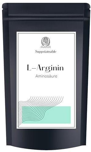 500g-Pures l-ArgininPulver - Reines L-Arginin, keine Füllstoffe & Zusatzstoffe - Gut lösliches veganes aminosäure Pulver - abgefüllt in DE von Suppstainable