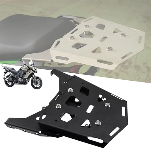 Universal-Gepäckträger für Motorräder, CNC-Legierung, Top-Box-Halterung, schwarzes Heck-Aufbewahrungsgestell, stabiler Gepäckträger, Verlängerungsregalhalter, kompatibel mit Kawasaki VERSYS 1000
