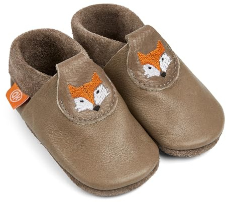 Orangenkinder Bio-Leder Kinder-Hausschuhe – Softsohle Krabbelschuhe & Lauflernschuhe Poppies, Öko-Lederpuschen Handmade in Germany für Babys & Kinder