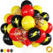 Red Yellow Black Balloons, 12 inch Lightning Cartoon Ball Anime Balloons Birthday Decorations, Lightning Printed Balloons Red and Black Confetti Balloon for Boys Superhero Theme Race Car Party Decor