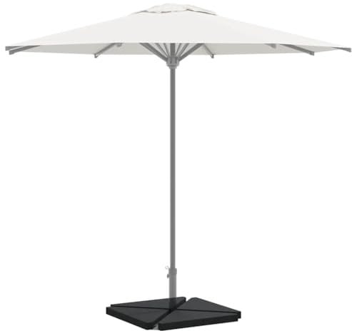 vidaXL Schirm-Gewichtsplatten 4 STK. Schwarz Granit Dreieckig 14 kg, Schirmgewicht, Schirmständer, Schirmhalter, Sonnenschirmständer