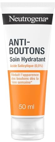 Neutrogena - Soin Hydratant Anti-Boutons (tube de 50 ml) – Crème pour le visage à l'acide salicylique (0,5%) – Réduit l'apparence des boutons dès la 1ère semaine*