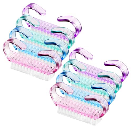 KEQAR Brosse Ongle Professionnelle, 8 Pièces, Brosse à Ongles Avec Poignée en Plastique, Brosse à Main Pour Manucure et Nettoyage Quotidien