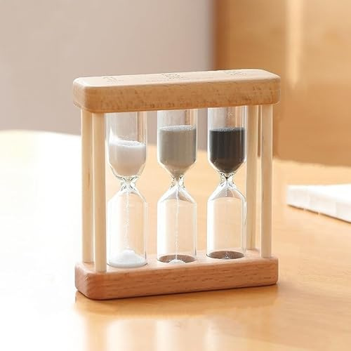 Sanduhr aus Holz, 1/3/5 Minuten, kreative Uhr, Heimdekoration, Küchenutensilien, Geschenk für einfache Thermometer und Timer, Khaki
