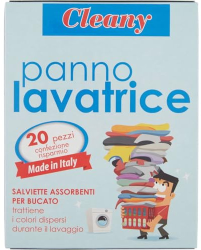 Cleany L'Acchiappacolore Fogli Cattura Colore, Evita Incidenti Lavaggio, Confezione da 12 fogli