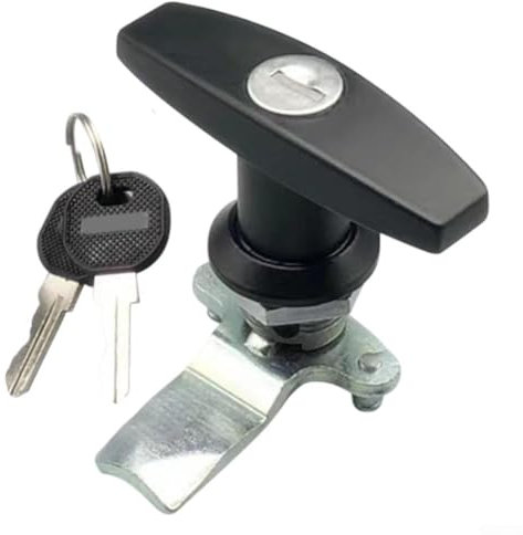 Secure Your Valuables Serrure robuste en T avec clé pour armoires et remorques (Noir)