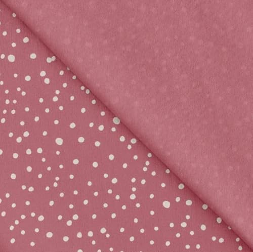 Baumwolljersey bedruckt Tupfen - Jerseystoff Meterware Punkte, BW Jersey gepunktet *Ab 50cm, Farbe: 014 altrosa
