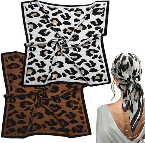JOOTUEPO Quadratische Schals für Damen, Bandana Damen, Bandana Kopftuch, stilvolle Haarbandanas und Halstücher für Strandurlaub 2 Stück