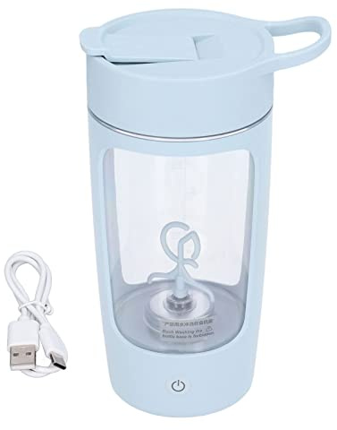 Bouteille shaker électrique avec chargement USB, portable, sans BPA, grande capacité de 650 ml, mélangeur de poudre, pour shakes protéinés, maison, bureau, salle de sport, bleu
