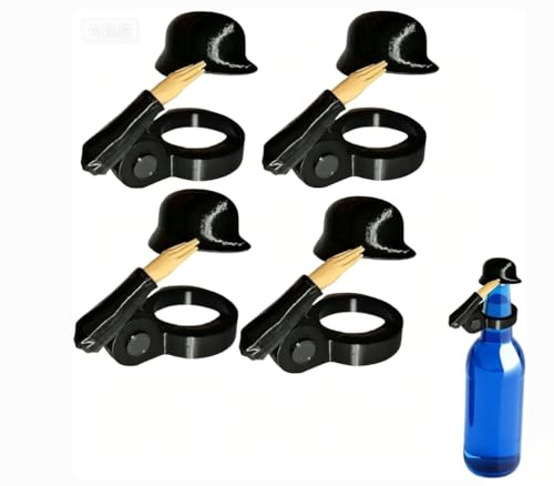 4 Stück Bierflaschenverschluss Soldat Salut Bierflaschen Helm Soldatengruß Bierflaschenhelm Soldaten Salut Bier Flaschen Verschluss, Flaschenverschlüsse für Bierflaschen Soldatengruss Bier (B)