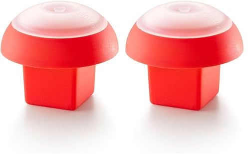 Lékué Molde Cocedor de huevos en microondas o baño maría, silicona platino Rojo, 1 unidad (Paquete de 2)