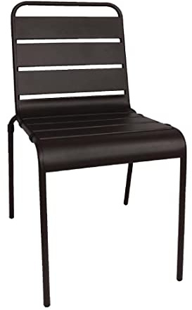 Bolero Powder Coated Steel Slatted Side Chairs, Black (Pack of 4) | Built for heavy commercial hospitality use; easy-wipe surfaces maximize customer turnover in busy dining spaces.