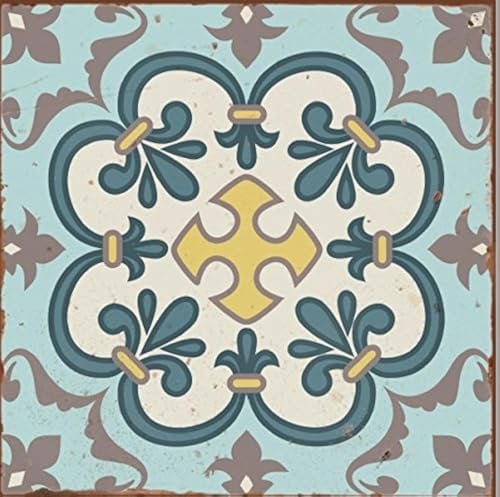 LPS PACK OF 10 STYLE 7 Pastel blue green yellow pink Victorian Moroccan retro traditional aged style Mosaic style tile transfers