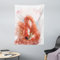 ABAKUHAUS Flamingo Wandteppich, Exotischer Vogel-Aquarell aus Weiches Mikrofaser Stoff Waschbar ohne Verblassen Digitaldruck, 110 x 150 cm, Orange Weiß