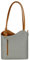 Belli italienische Ledertasche Backpack Classic 2in1 Damen Rucksack Leder Handtasche Schultertasche in grau cognac - 28x28x8 cm (B x H x T)