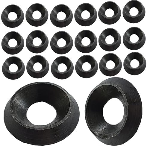 Solid Black Countersunk Finishing Washers Stainless Steel Cup (20, M4)