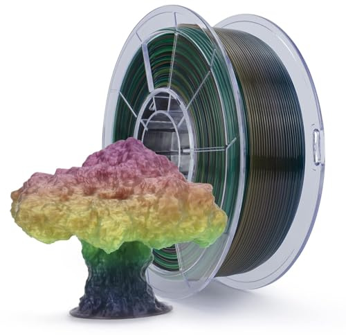 ZIRO Multicolor Gradient 3D Printer Filament, Translucent & Rainbow PLA, 1.75mm, 1kg / 2.2lbs, Season Series - Spring