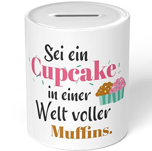 JUNIWORDS Spardose Sparbüchse, Sei EIN Cupcake in Einer Welt voller Muffins (1005020)