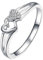 Daesar Ring Frauen 950 Platin, Verlobungsring Damen Herzen mit Diamant 0.03ct Trauringe Nickelfrei Gr.54 (17.2)