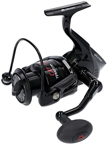 Welsrolle Mikado Cat Territory FD 7006 Angelrolle Wallerrolle Spinnrolle Großfische, Schwarz