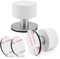 TSLBW 2 Pieces Self-Adhesive Door Stops with 2 Extra Stickers, Rubber and Stainless Steel Body with Sound Dampening Bumper Top for Home Bedroom Kitchen Office (White)