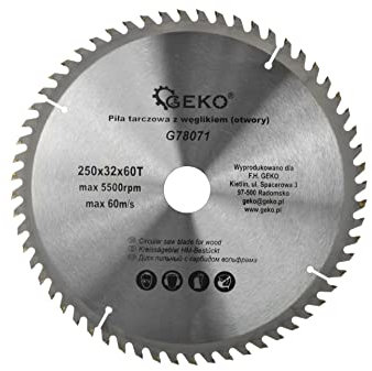250mm Sägeblatt Kreissägeblatt für Holz 250 x 32-30mm x 60Z