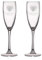 Wanapix | Pack de 2 Copas de Cava Personalizada | Con Nombre o Texto | Copa de Champagne Cristal Grabada a Láser | Boda/Aniversario/San Valentín | 20cl. | Nombres y Fecha| Love Floral
