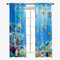 Highdi Voile Vorhänge mit Ösen 2er Set, Transparente Gardinen für Wohnzimmer Ösenschal Halbtransparent Ösenvorhang für Moderne Schlafzimmer (W140 x H160 cm,Unterwasserwelt 5)