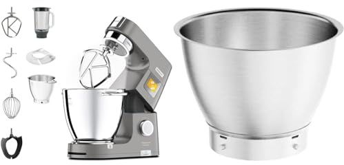 Kenwood Titanium Chef Patissier XL KWL90.034SI – Küchenmaschine & Edelstahl-Schüssel KAB50.000BS, Zubehör für Titanium Chef Baker